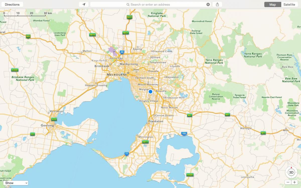 peta dari Melbourne dan pinggiran kota