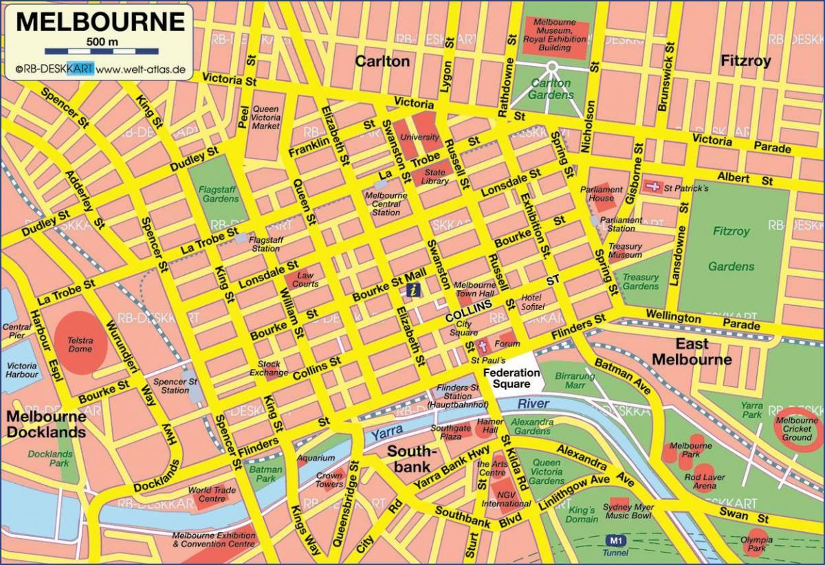 peta dari cbd Melbourne