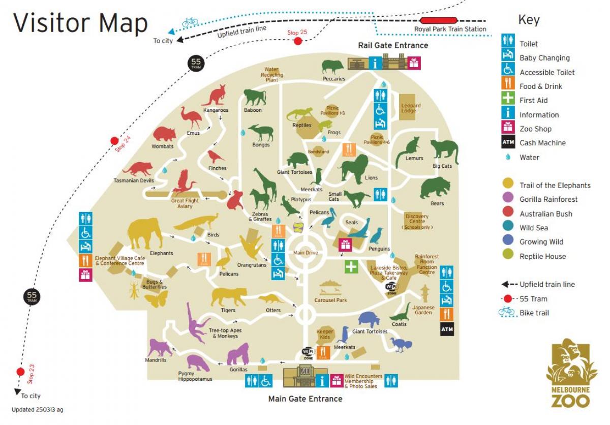 peta kebun binatang Melbourne