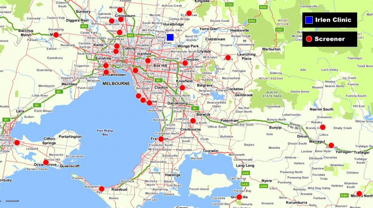 peta yang lebih besar Melbourne