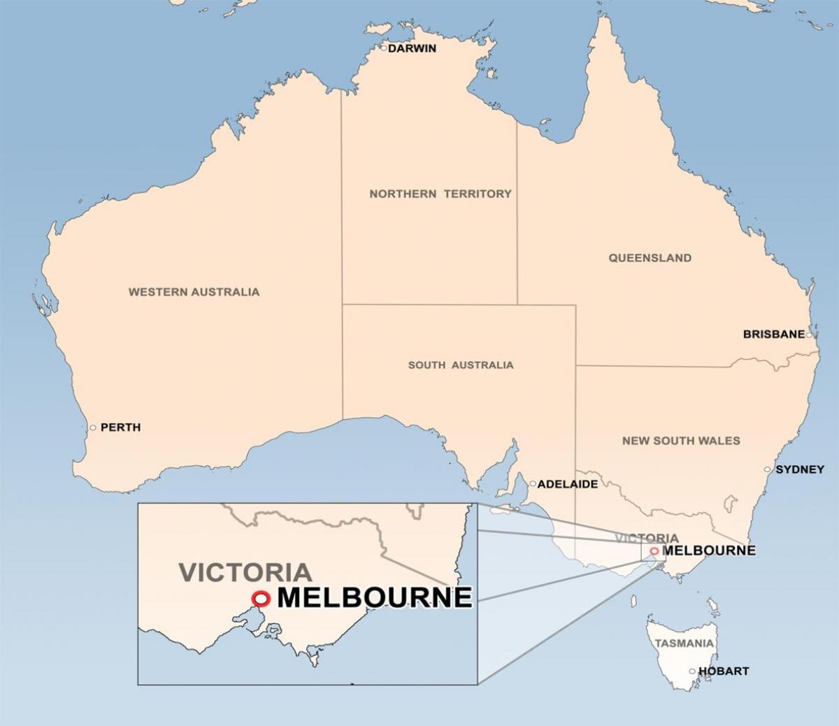 peta dari Melbourne Australia