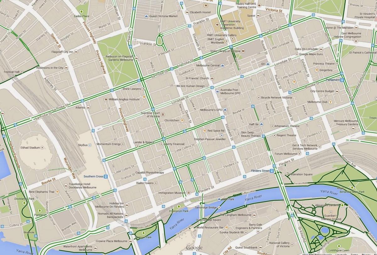 peta dari cbd Melbourne