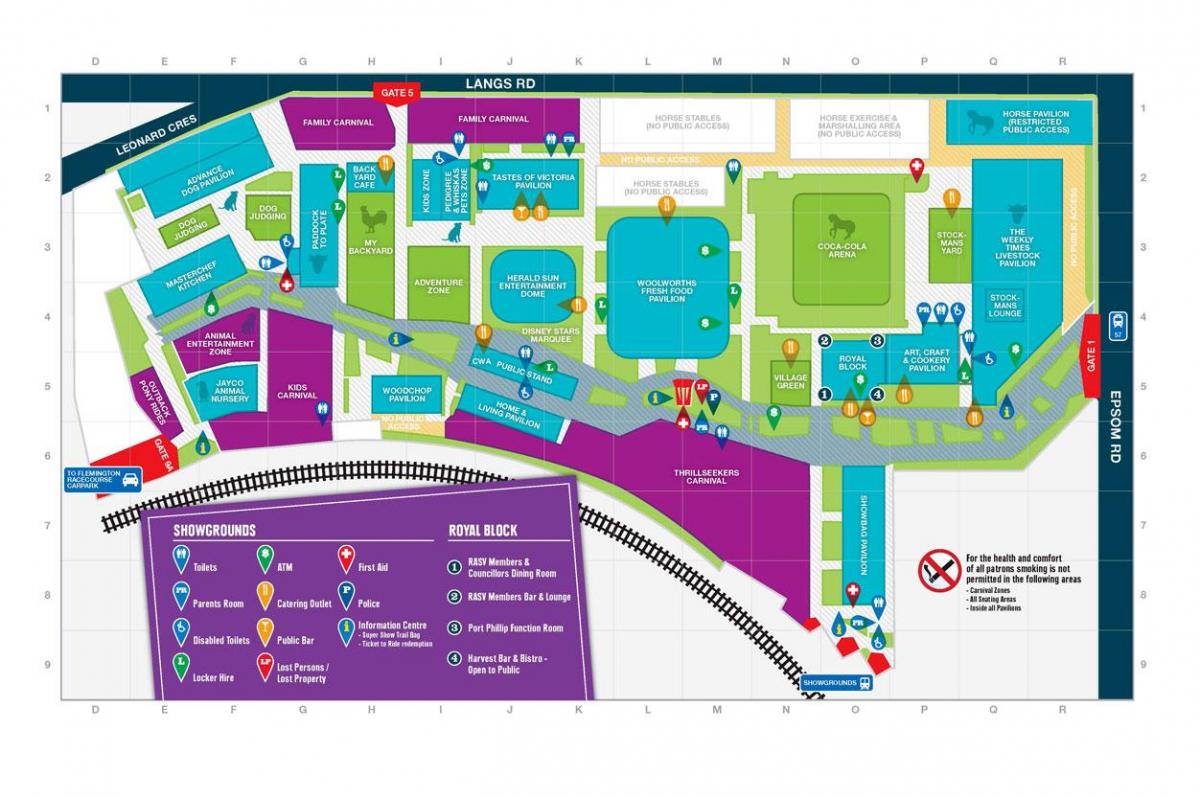peta dari Melbourne Showgrounds.