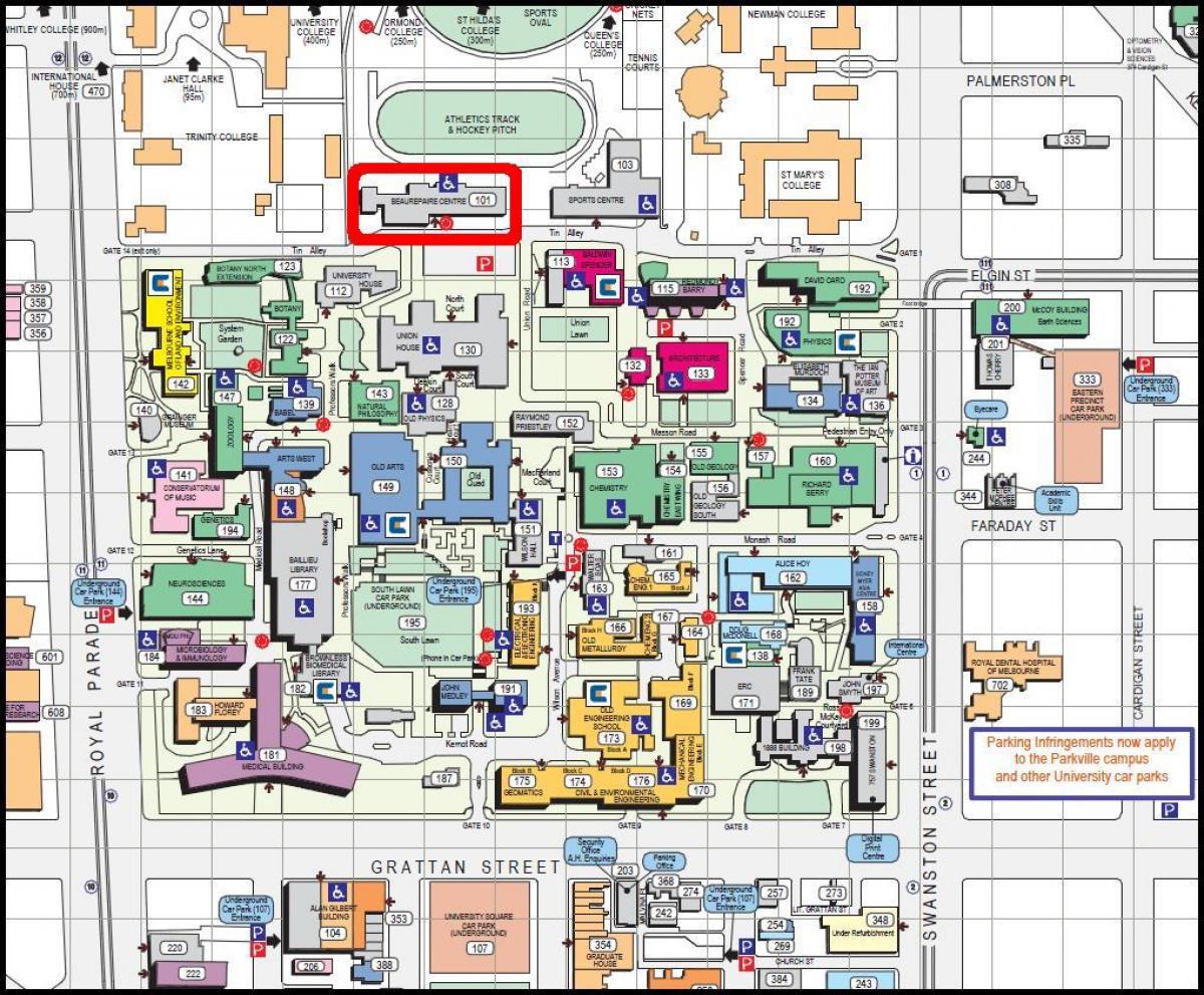 peta dari Melbourne university