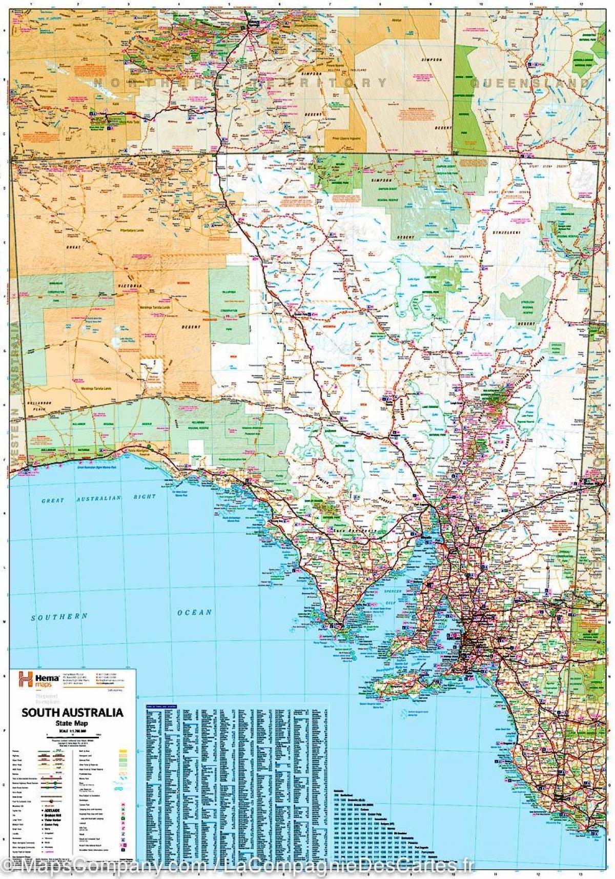 peta dari Australia selatan