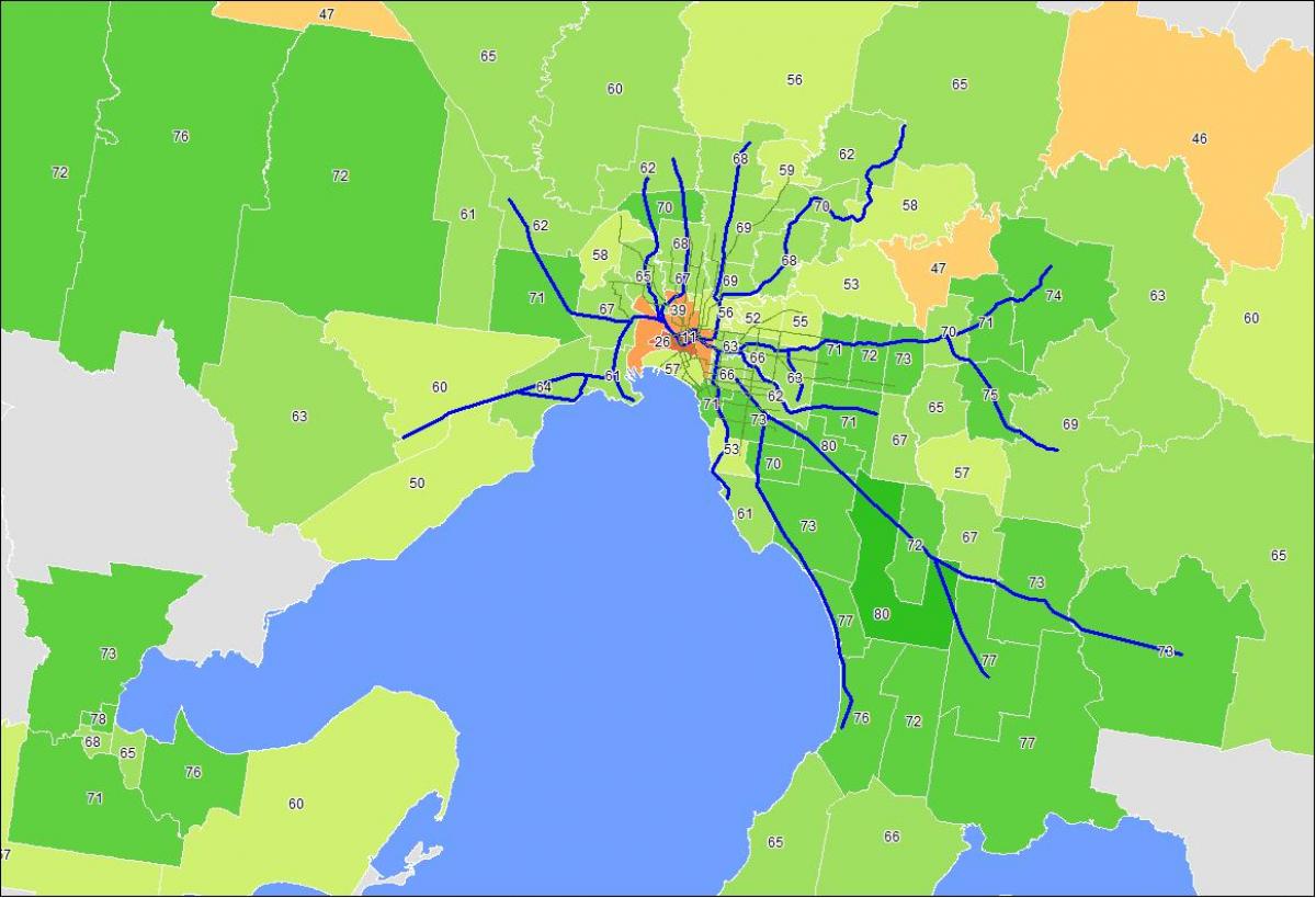 peta dari Melbourne cbd