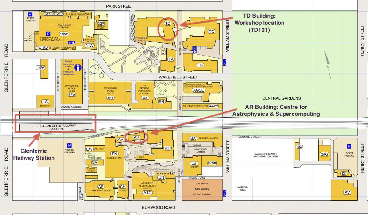 peta dari Swinburne kampus