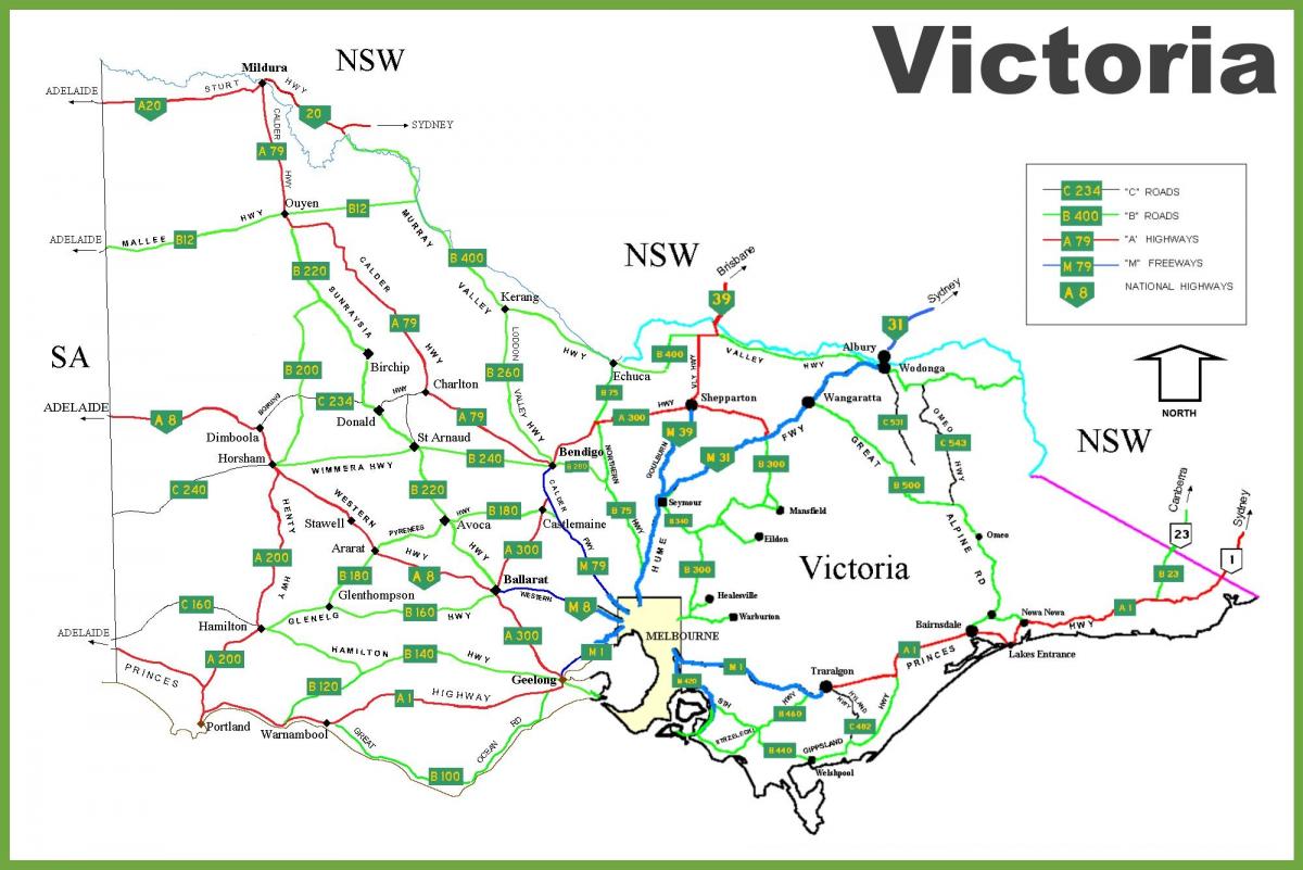 peta dari Victoria Australia