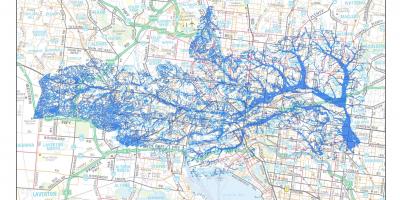 Peta dari Melbourne banjir