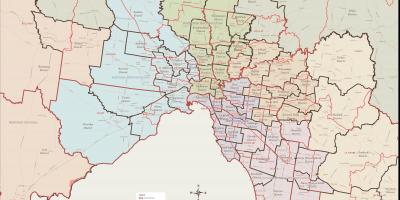 Peta dari Melbourne eastern suburbs