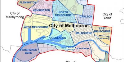 Peta dari Melbourne dan sekitarnya
