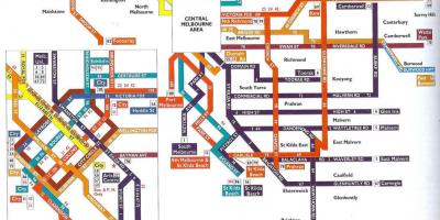 Melbourne angkutan umum peta